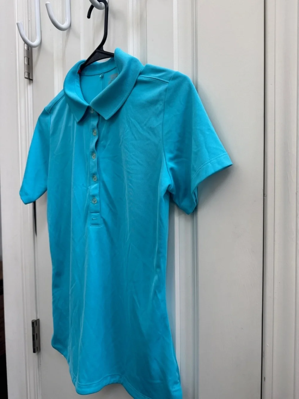 Nike DriFit Women's Turquoise Button-Down Polo Shirt